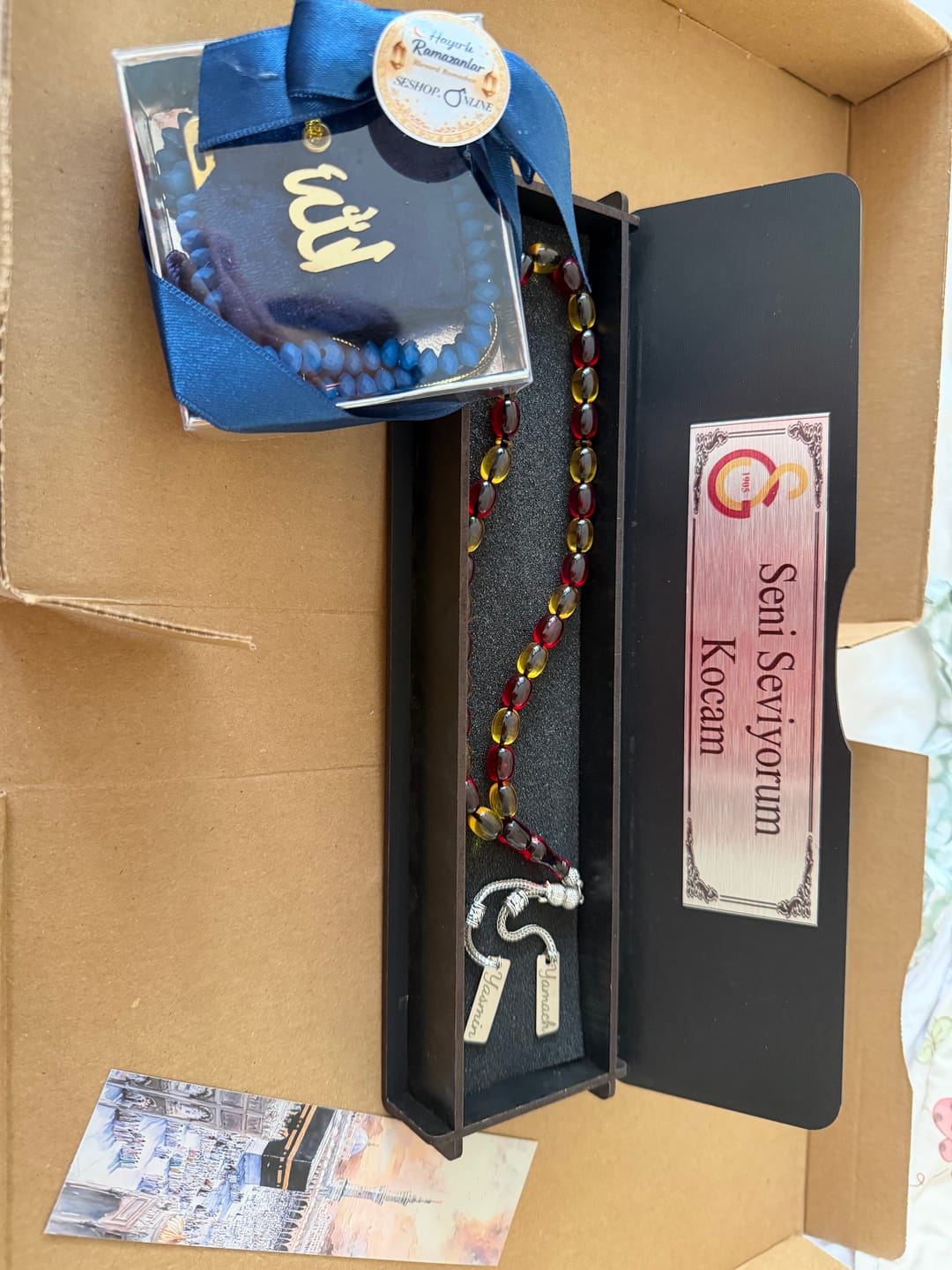 Customer photo review of Kehribar Tesbih / Sikma Gebetskette Namen Gravur mit Box