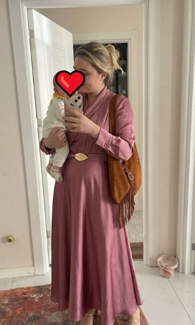 Customer photo review of Aria Fringe | Yavrulu Püsküllü Süet Çanta