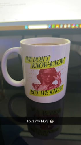 Customer photo review of We Know Neon Mug