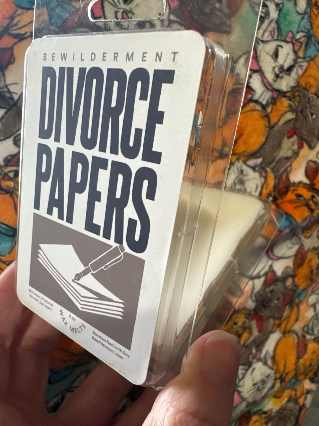 Customer photo review of Divorce Papers Wax Melts