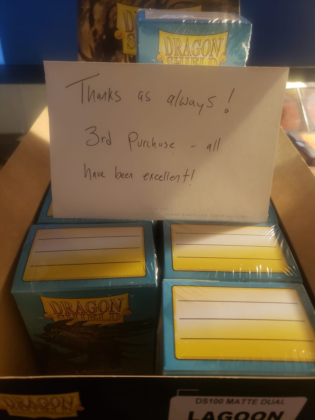 Customer photo review of Dragon Shield Display Case – Premium Card Storage & Protection
