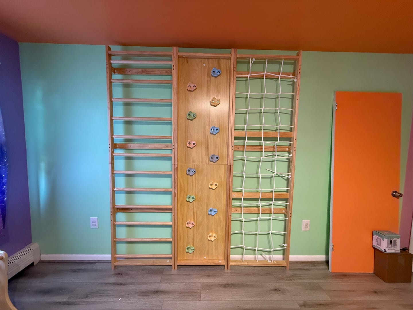 Customer photo review of Walnut | Swedish Ladder Jungle Gym - 95" Height - Wall Mounted