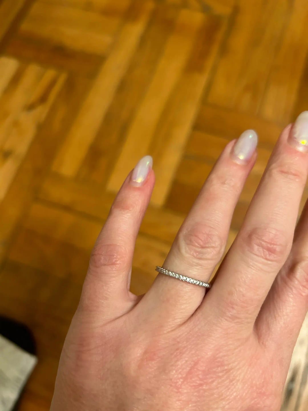 Customer photo review of 2mm Half Eternity Wedding Band