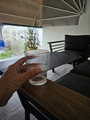 Customer photo review of זוג כוסות לואו בול פסים מדרגה