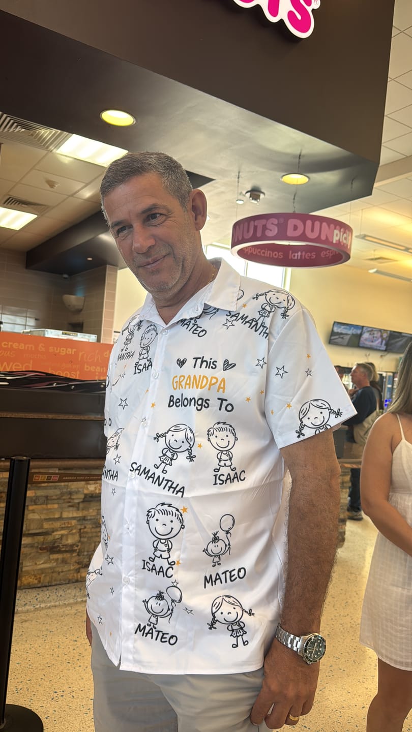 Customer photo review of Personalized Hawaiian Shirt- This Grandpa Belongs To Doodle