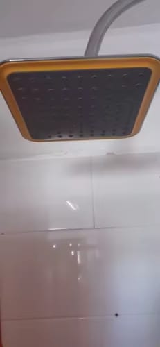 Customer photo review of Falun - 9-Inch 360° Rotating Rainfall Shower Head Set with Handheld, Extension Arm, Chrome ABS (Water Saving)