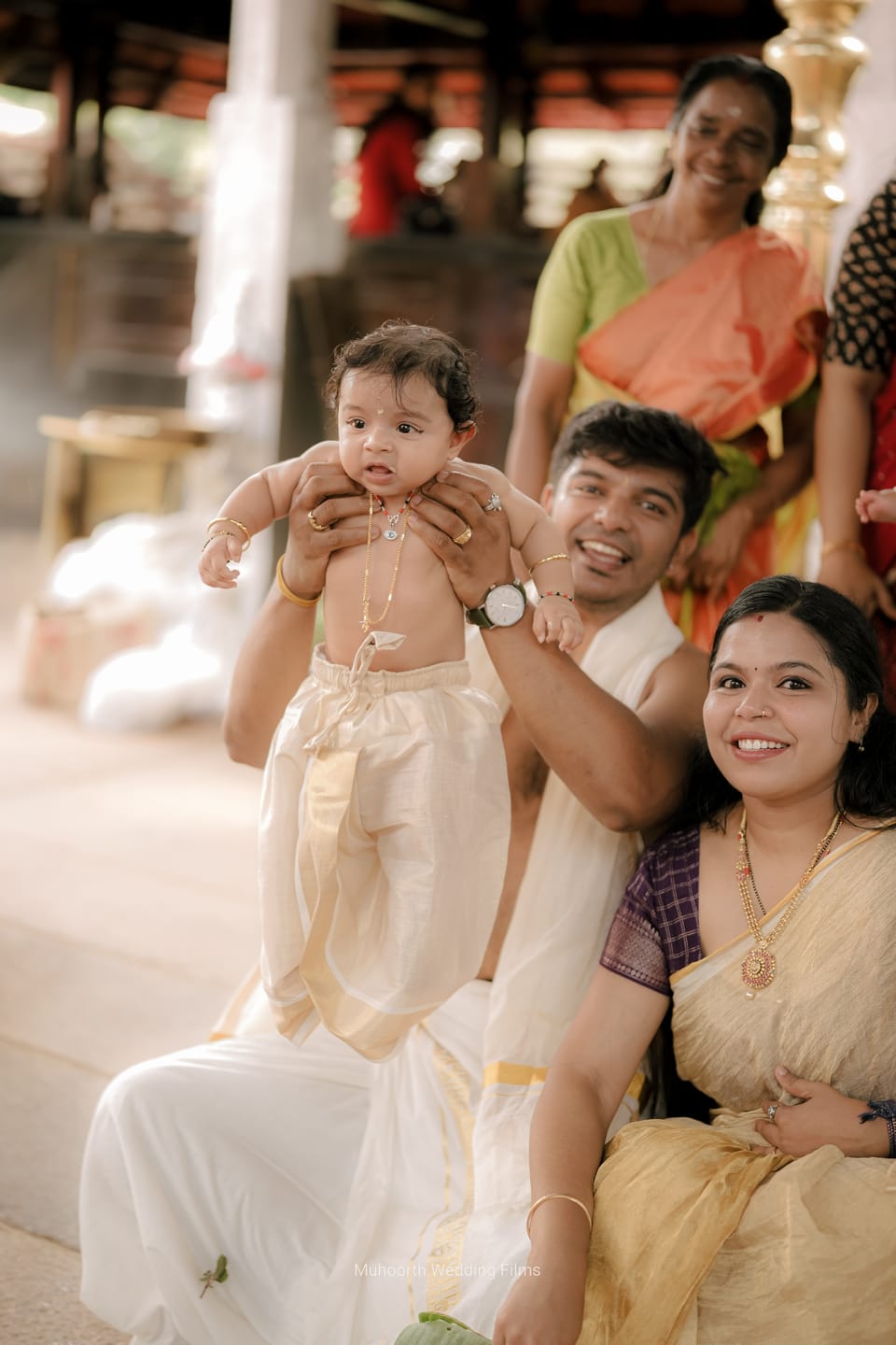 Customer photo review of Kerala kasavu Gold dhoti baby boy ethnic bottom wear