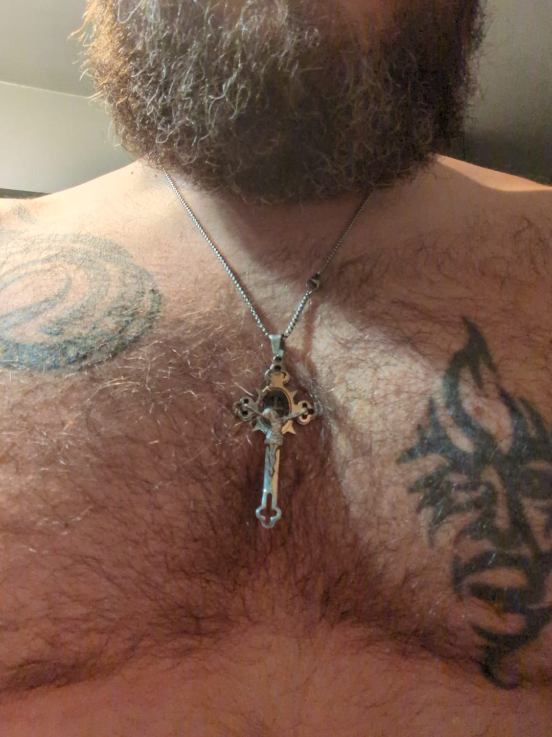 Customer photo review of Christianartworkshop St. Benedict Symbol Crucifix Necklace