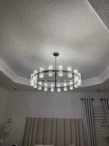 Customer photo review of Arcachen Crystal Round Chandelier 36", 48"