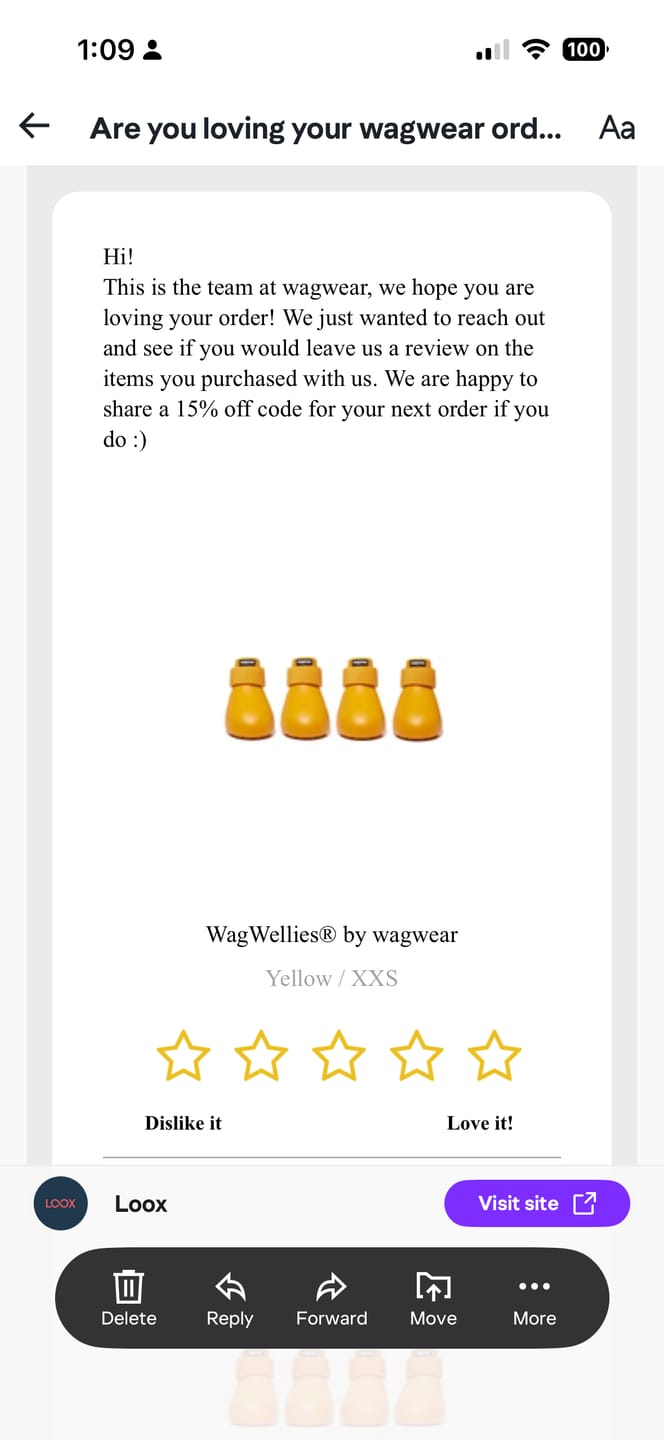 Customer photo review of WagWellies® by wagwear