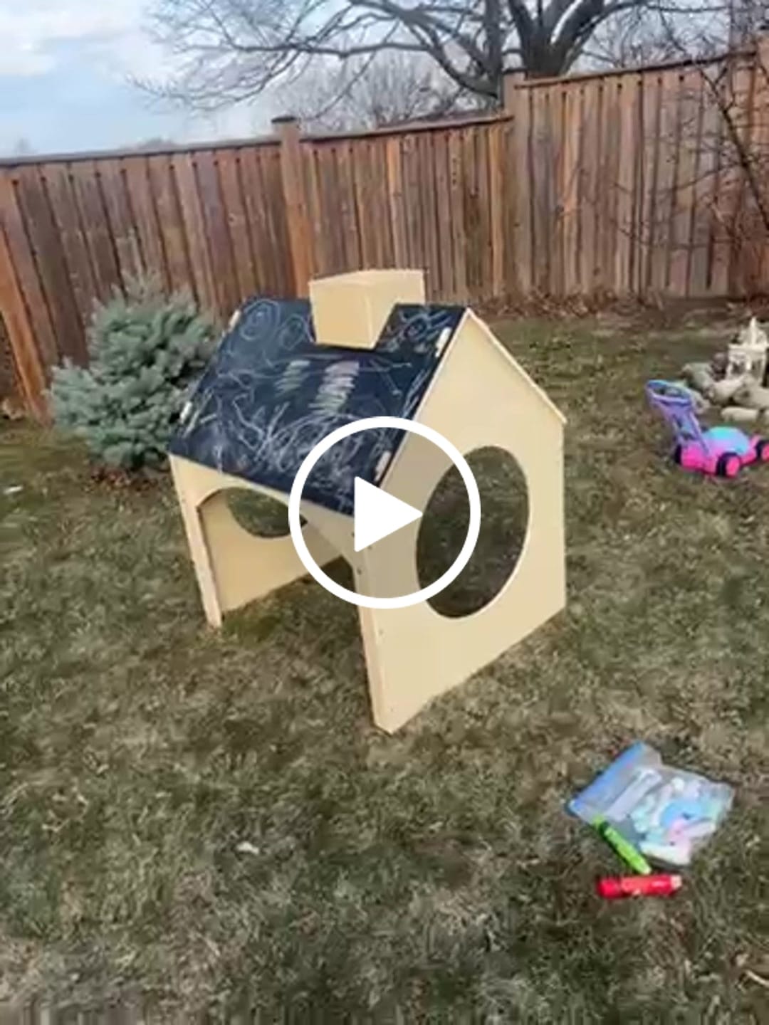 Customer video review of Evergreen- Children's Playhouse with Chalkboard Roof