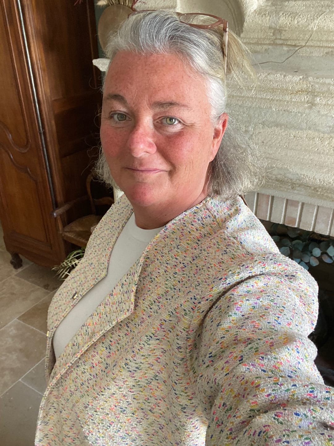 Customer photo review of Veste Nathalie – Crème confettis