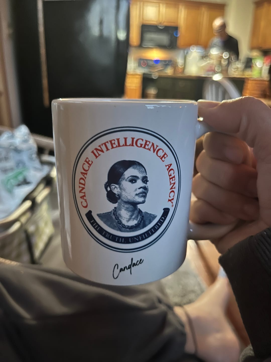 Customer photo review of Candace Intelligence Agency Mug