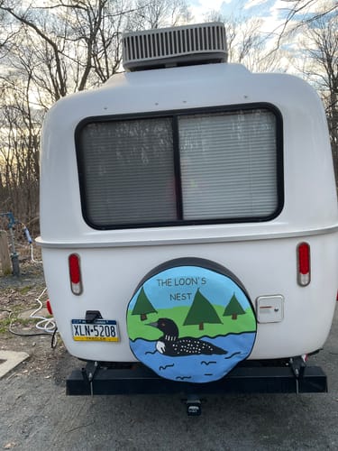 Customer photo review of Custom Spare Tire Cover for Jeep, RV, Bronco Camper, Trailer, & More