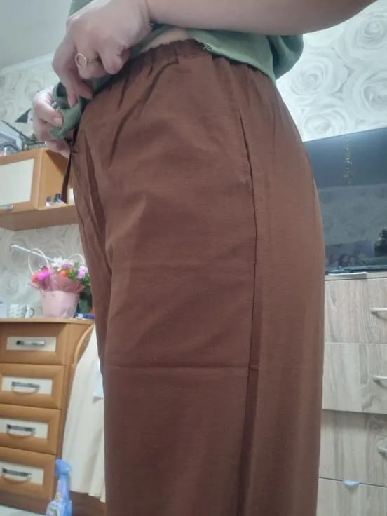 Customer photo review of Kendall Wide Leg Linen Pants