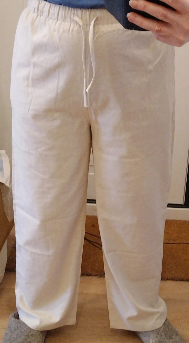 Customer photo review of Kendall Wide Leg Linen Pants
