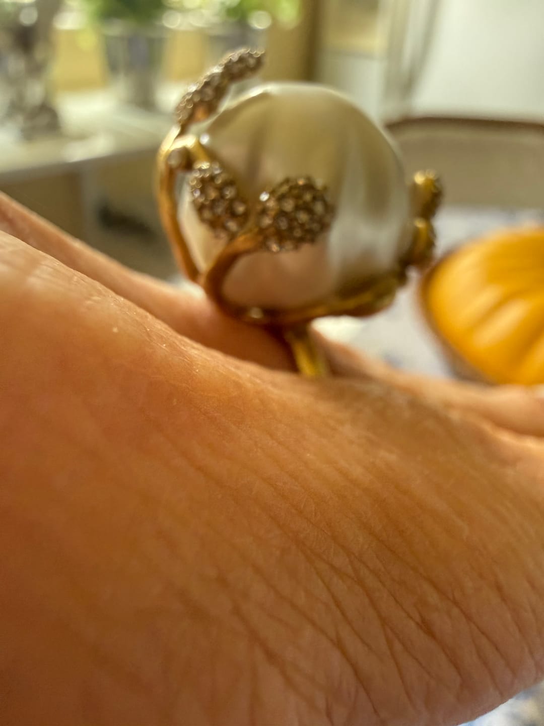 Customer photo review of Wildflower Pearl Crown Ring