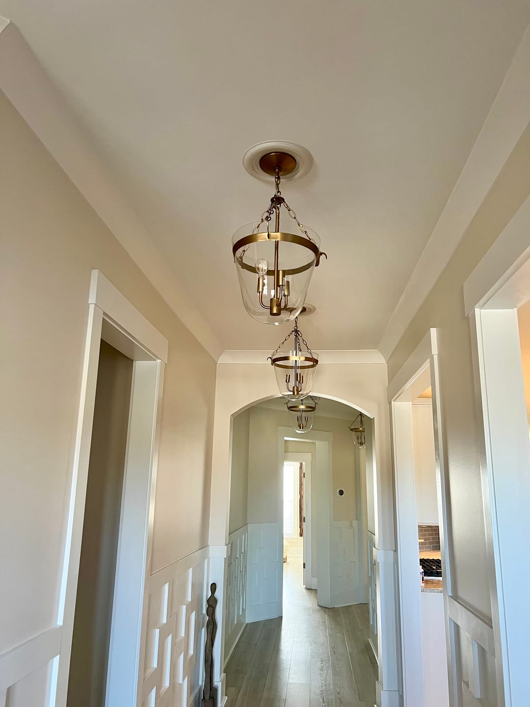 Customer photo review of 3-Light Clear Glass Bell Jar Lantern Pendant / Semi Flush