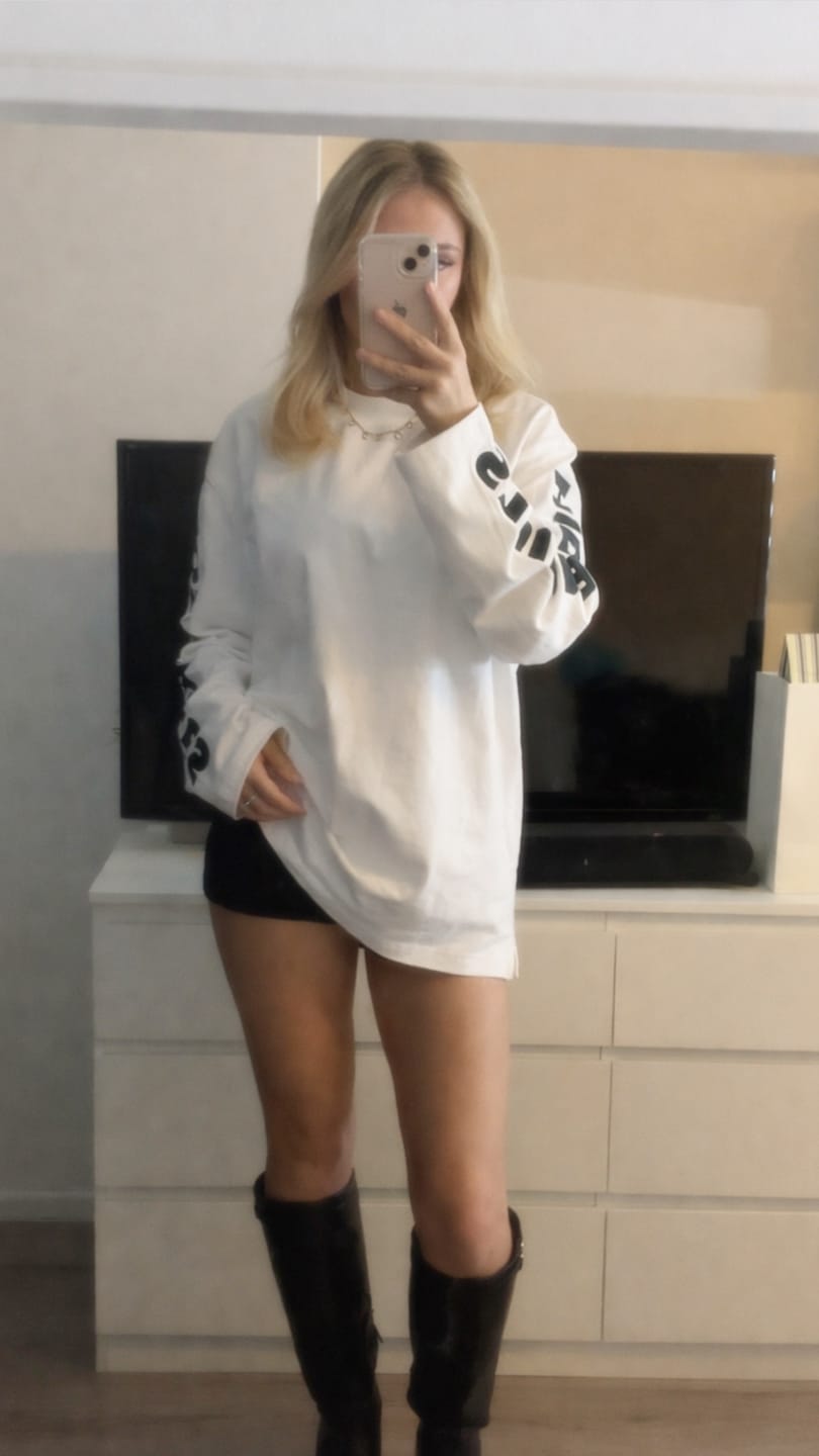 Customer photo review of LABEL LONGSLEEVE TOP LIGHT PINK