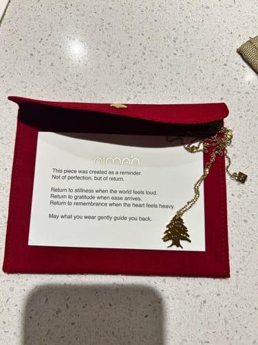 Customer photo review of Cedar Tree Necklace