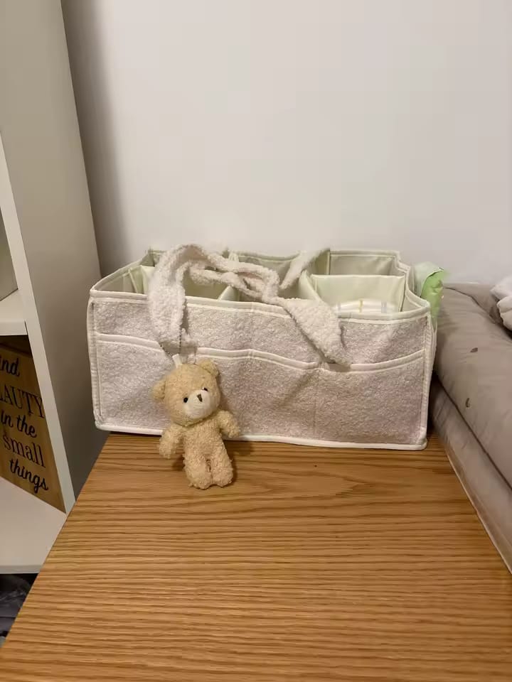 Customer photo review of Plush Diaper Caddy Organizer