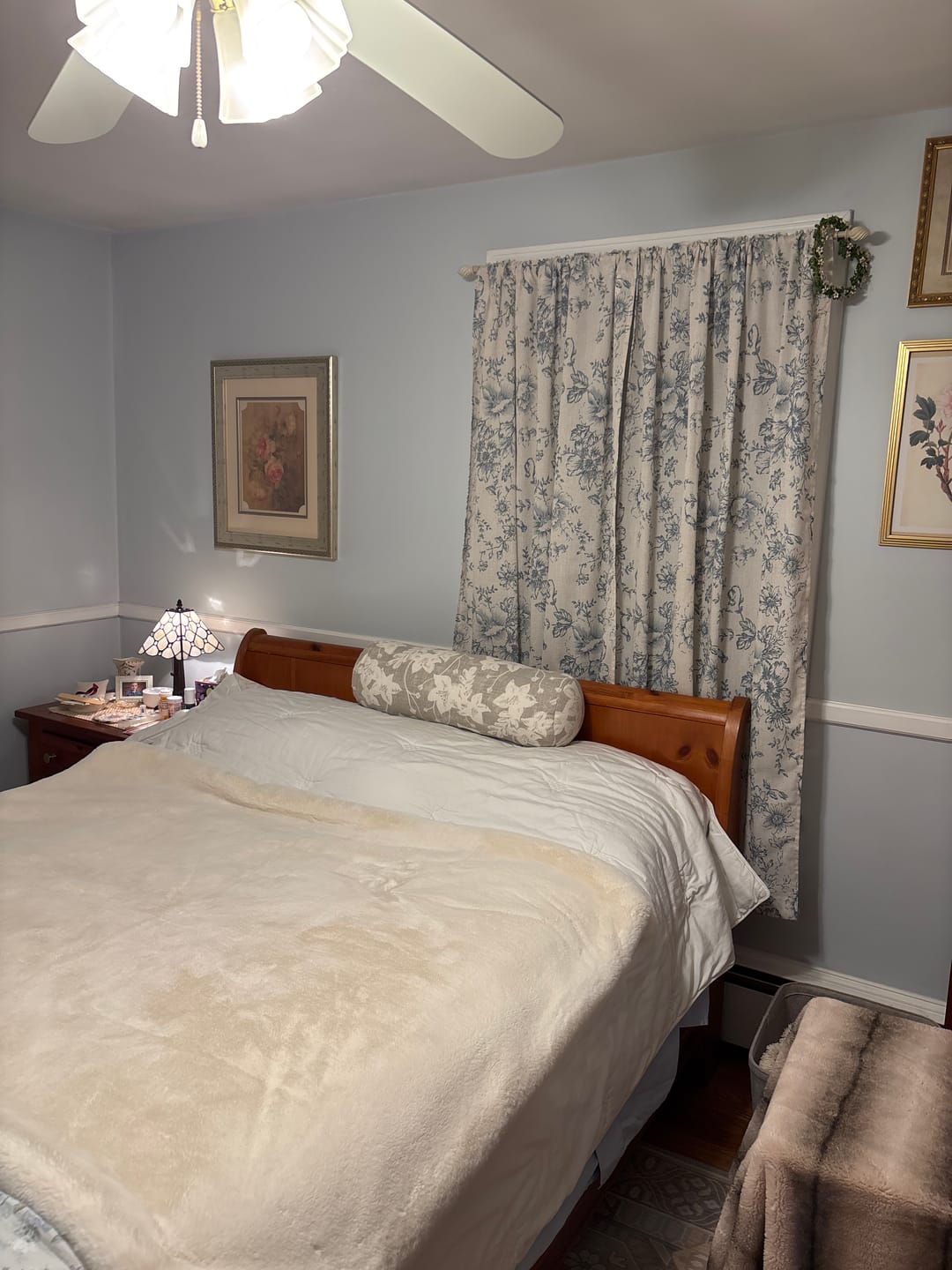 Customer photo review of Peony Print Linen Blend 3-in-1 Curtains