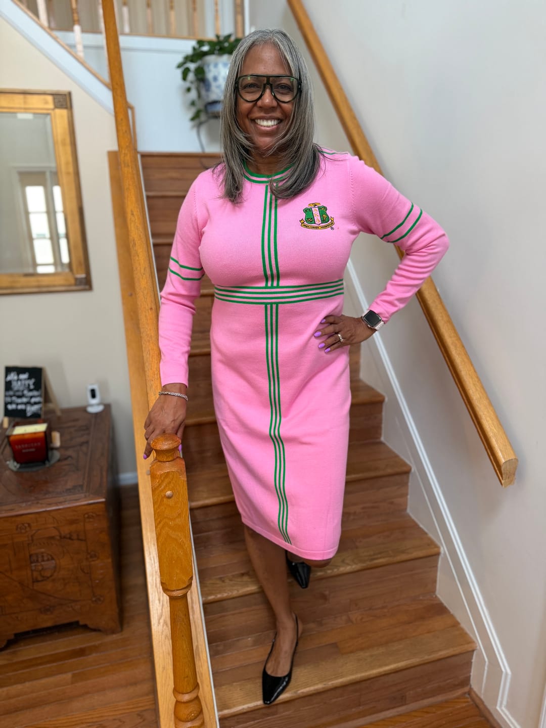 Customer photo review of The Striped Knit Dress AKA- PRE ORDER
