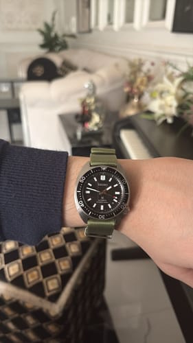 Customer photo review of Olive Green Premium Nylon Watch Strap