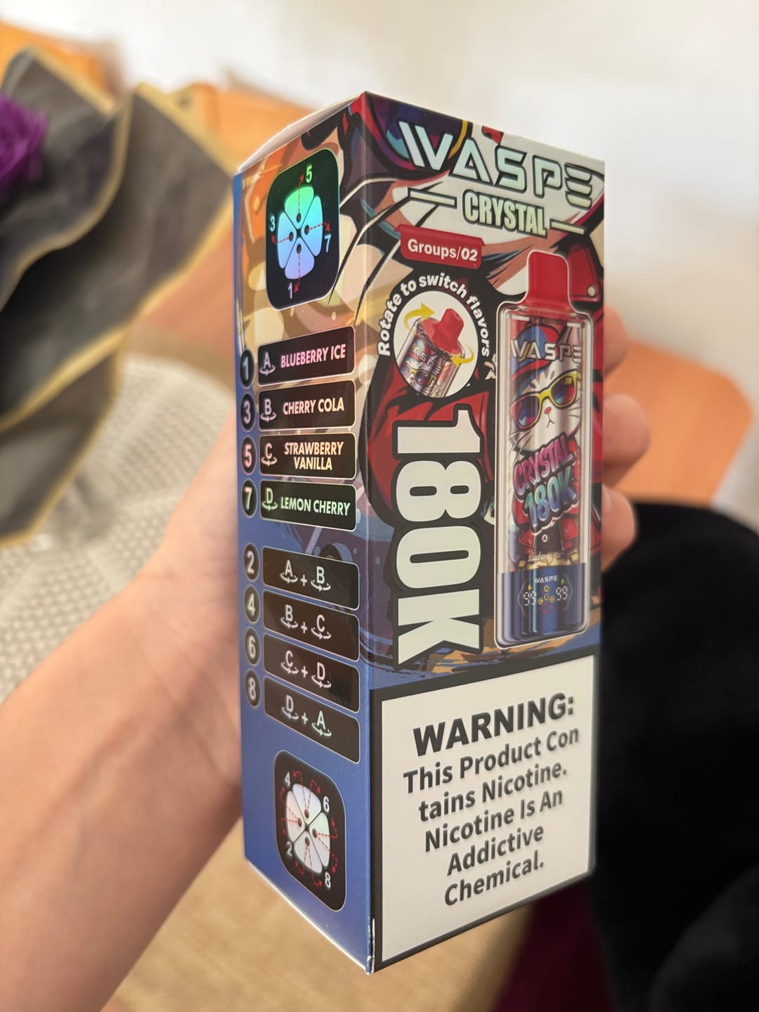 Customer photo review of WASPE CRYSTAL 180K Puffs 8en1