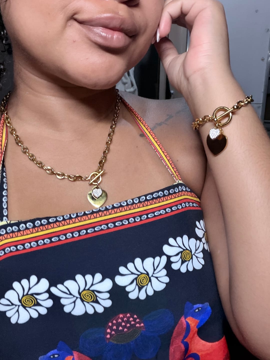 Customer photo review of Colar de Elos Amichie Banhado em Ouro 18k