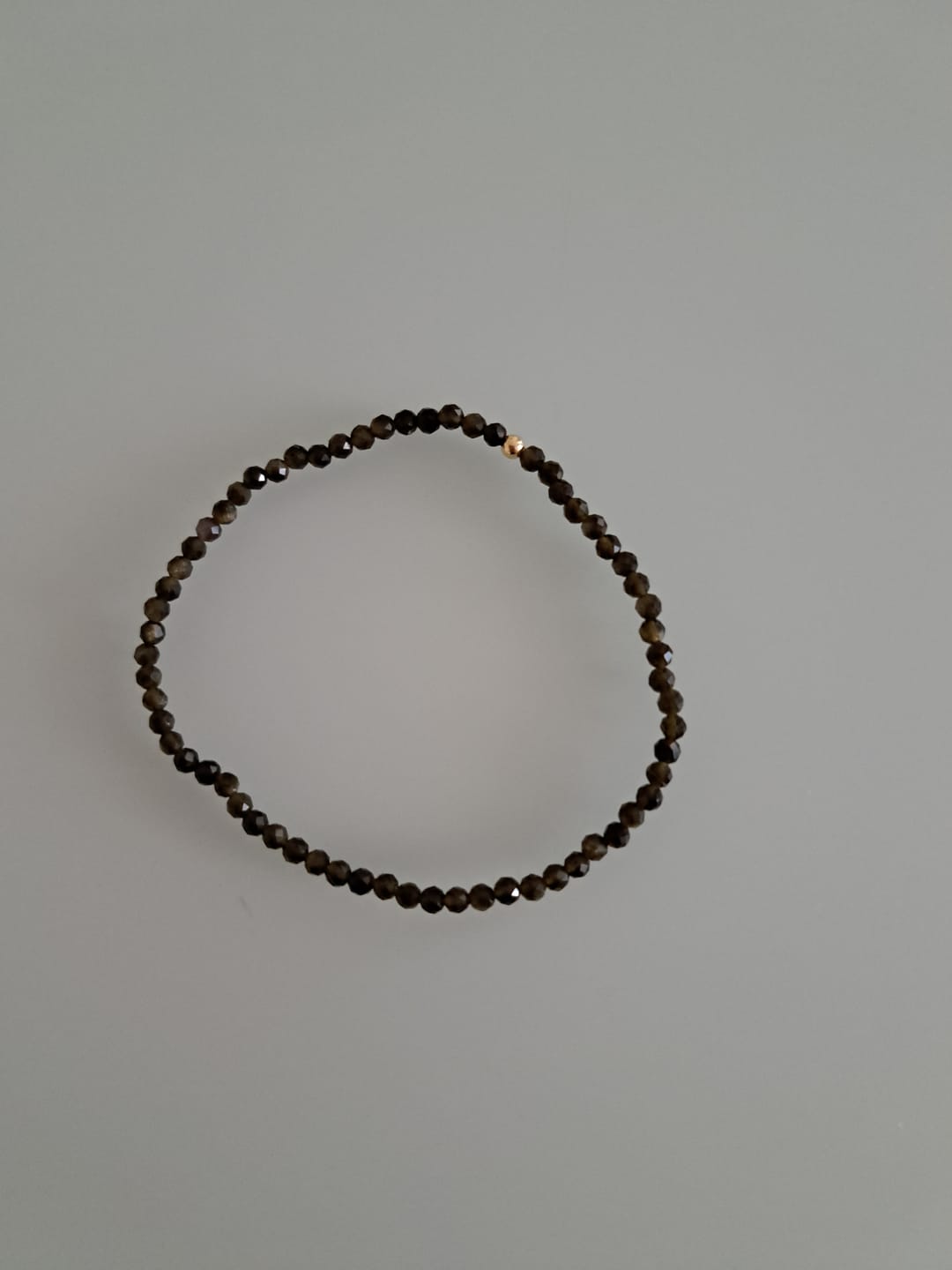 Customer photo review of Golden Veil Gold Sheen Obsidian Armband