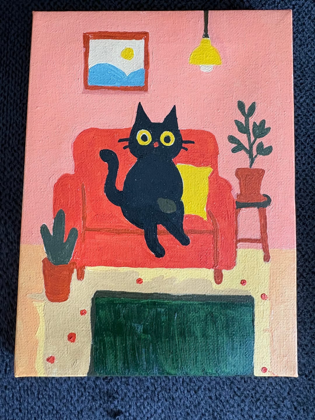 Customer photo review of 6 Mini Paintings - The Black Cat Set
