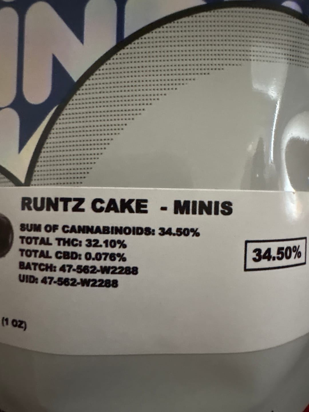 Customer photo review of Runtz Cake - Minis - 28 Grams - Hybrid