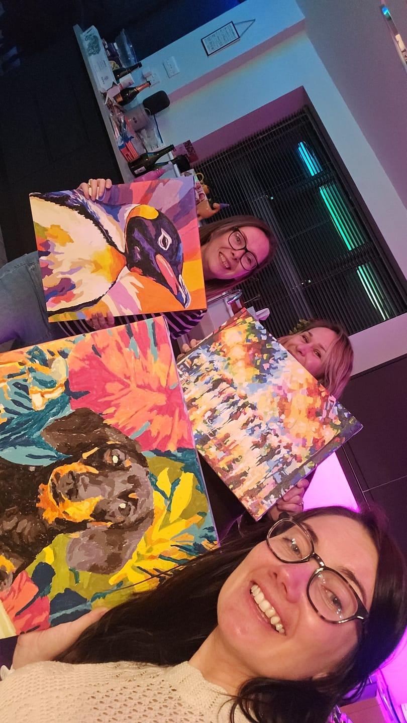 Customer photo review of People under umbrellas | Paint by Numbers