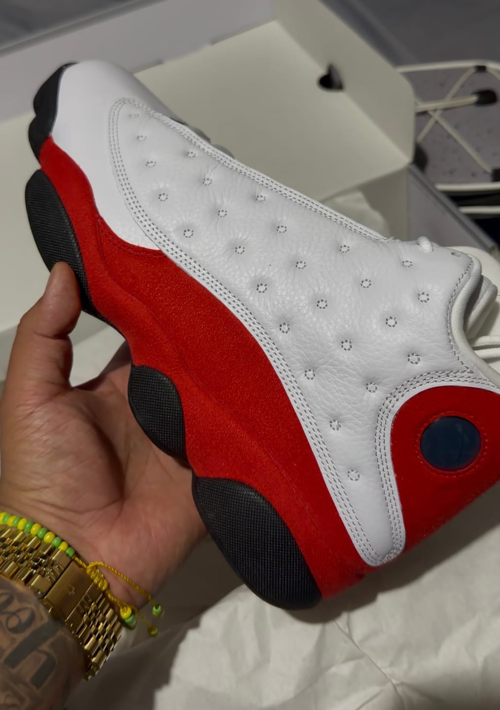 Customer photo review of Air Jordan 13 Retro White and University Red