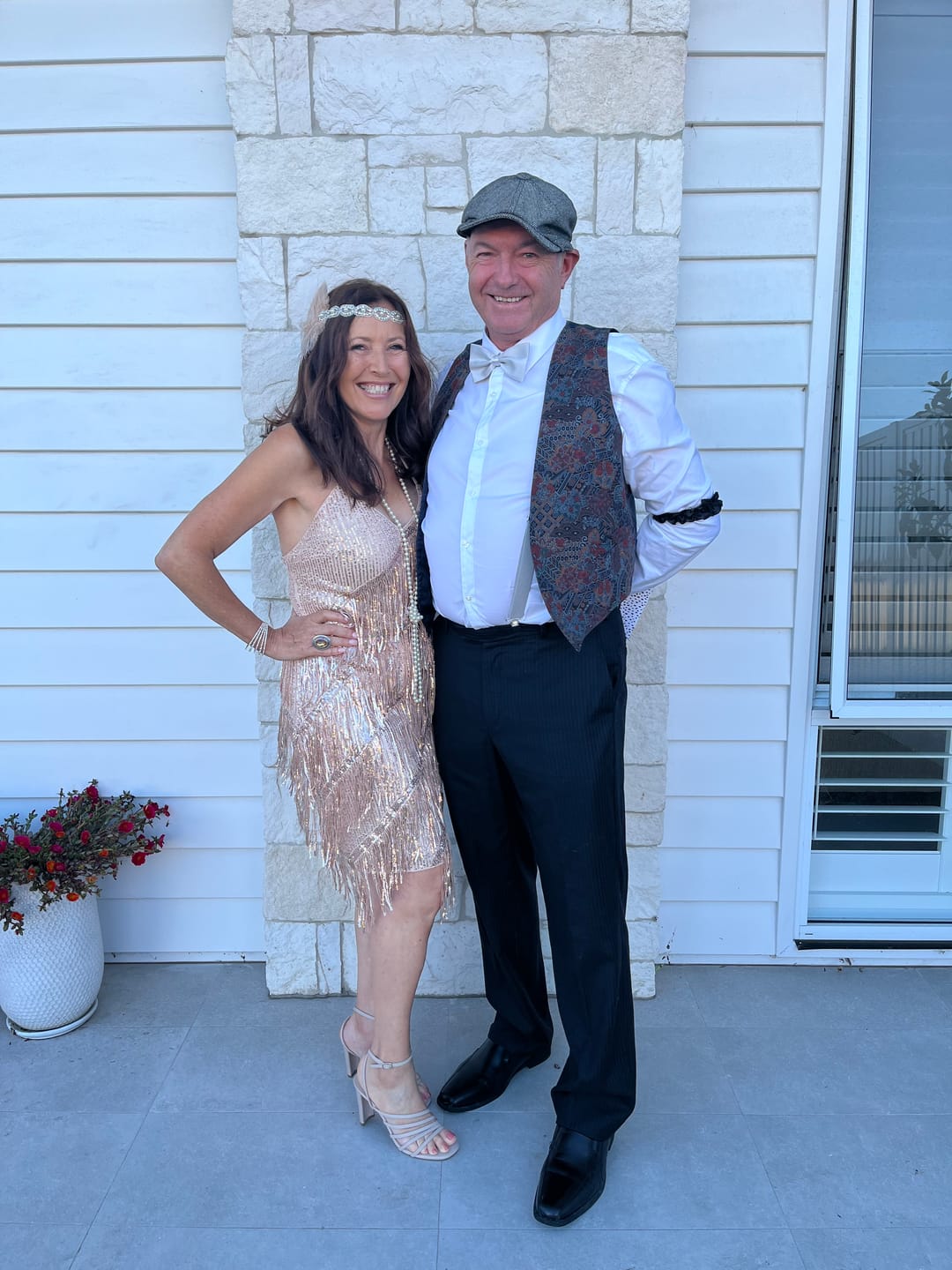 Customer photo review of Blush Deco & Pearl Feather Headband