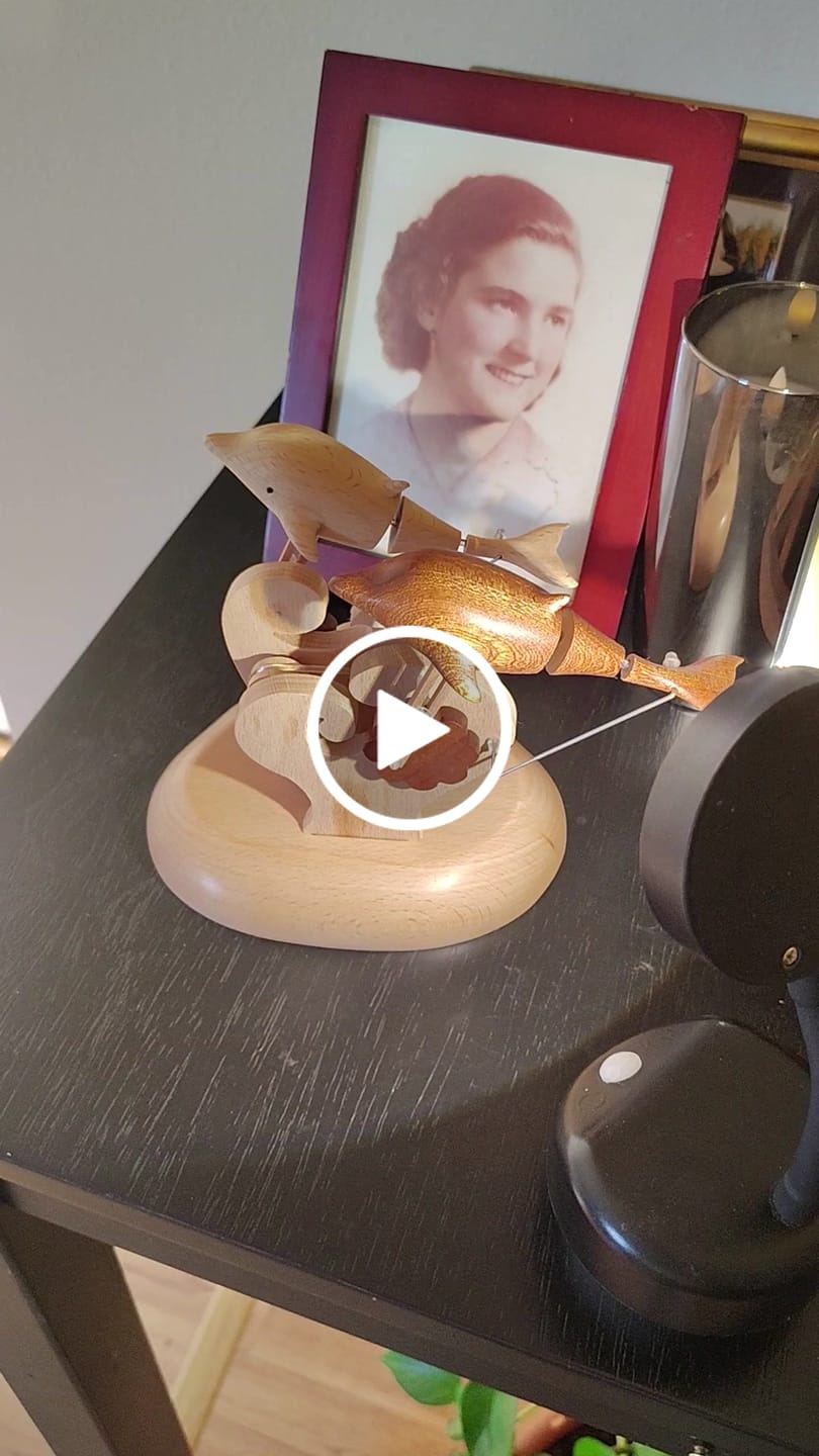 Customer video review of MarinerPoet™ Handcrafted Wooden Dolphin Automaton