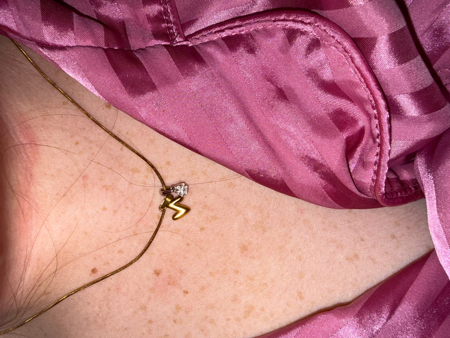 Customer photo review of Bubble Letter Necklace