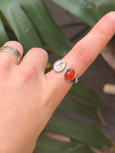 Customer photo review of Happiness Carnelian Ring