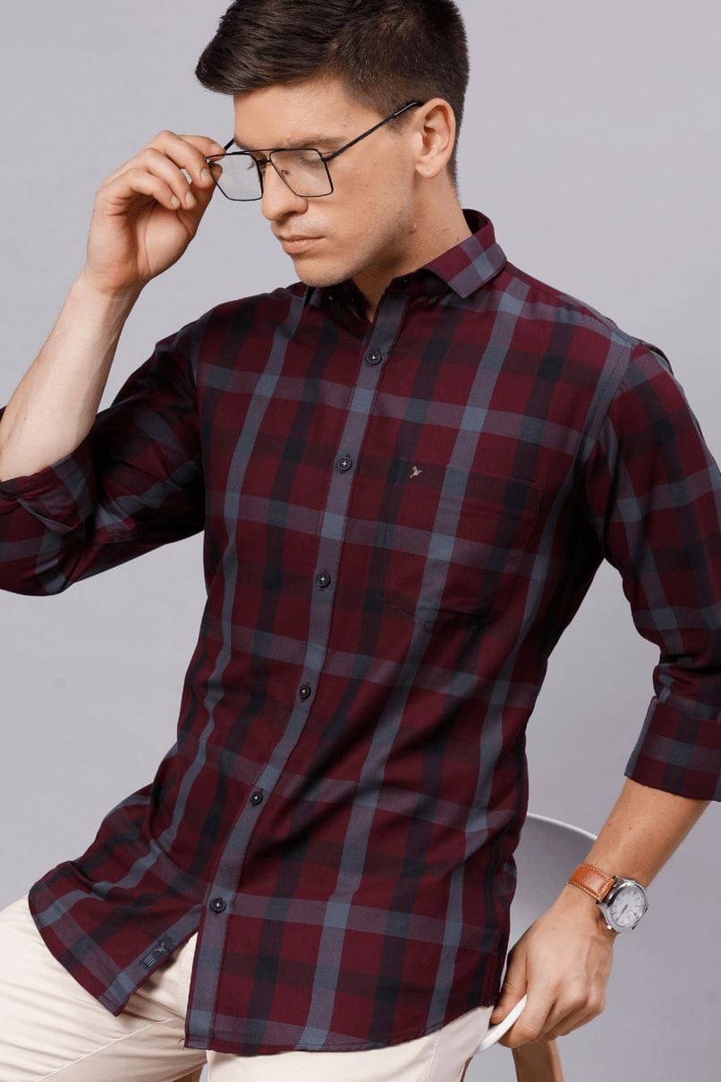 Customer photo review of Burgundy Red Checks - Full-Stain Proof