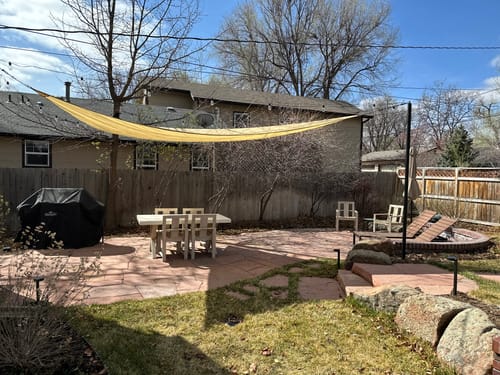 Customer photo review of HDPE Breathable Custom Triangle Sun Shade Sail