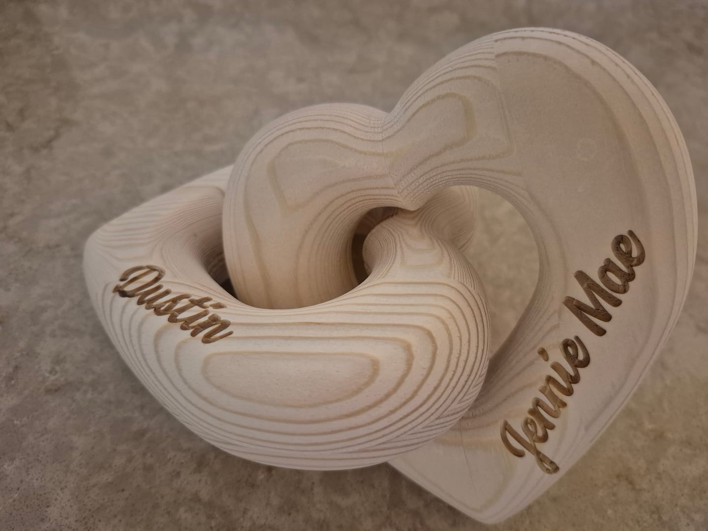 Customer photo review of Romantic Couple - Personalized Infinity Heart Sculpture