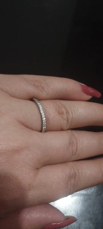 Customer photo review of 2mm Half Eternity Wedding Band