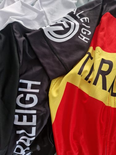 Customer photo review of TI-Raleigh Red-Blue Retro Cycling Shorts