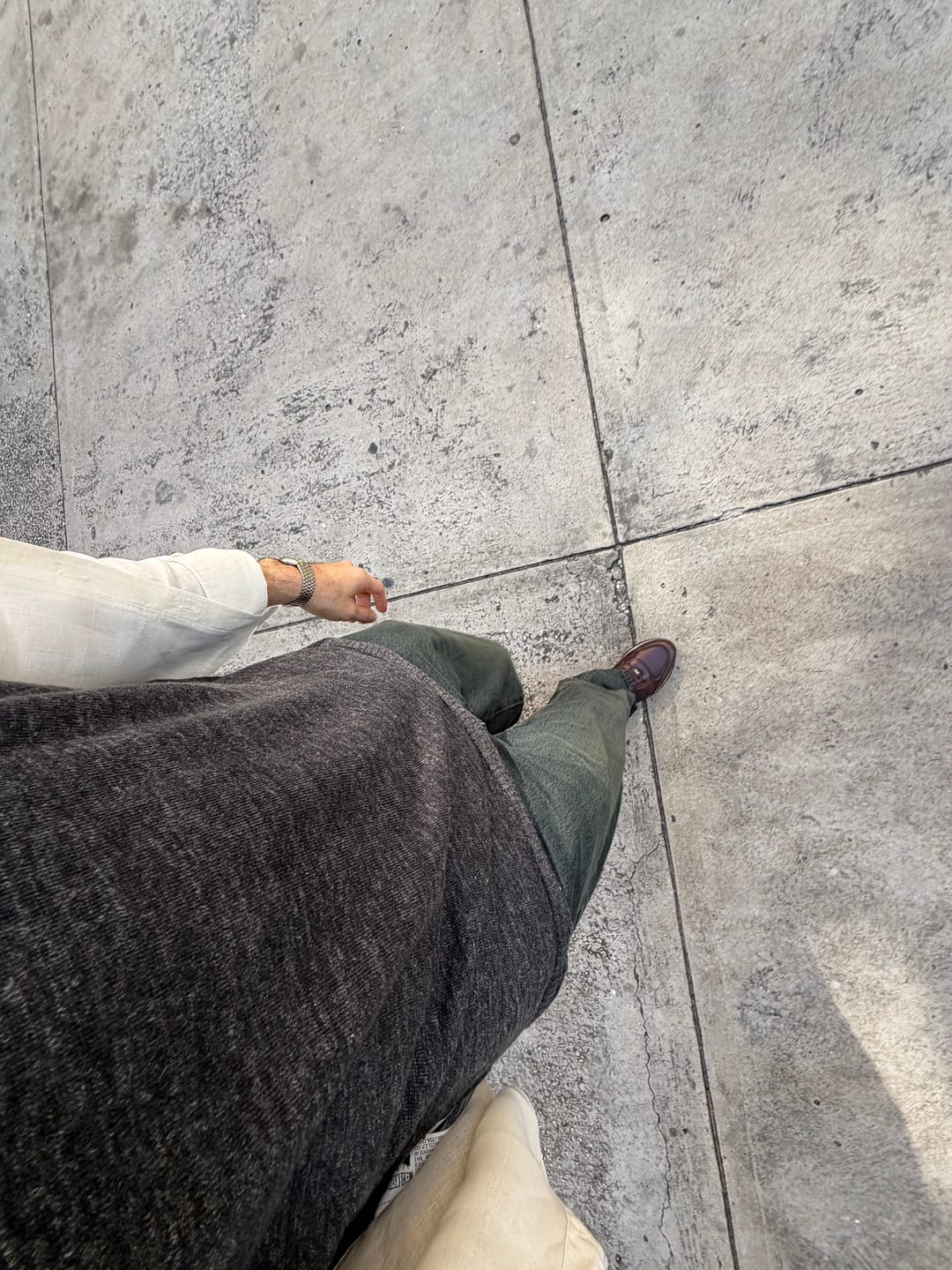 Customer photo review of French Linen Reversible Knit T-Shirt
