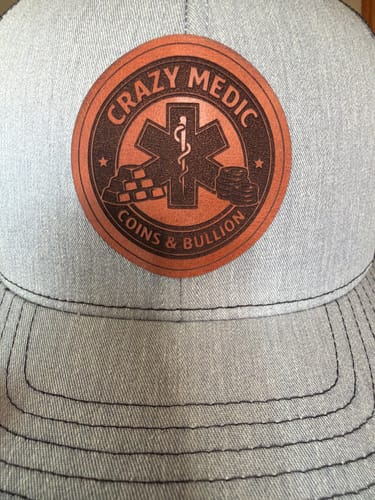 Customer photo review of Custom Full Color Leather Patch Trucker Hat - Richardson 112