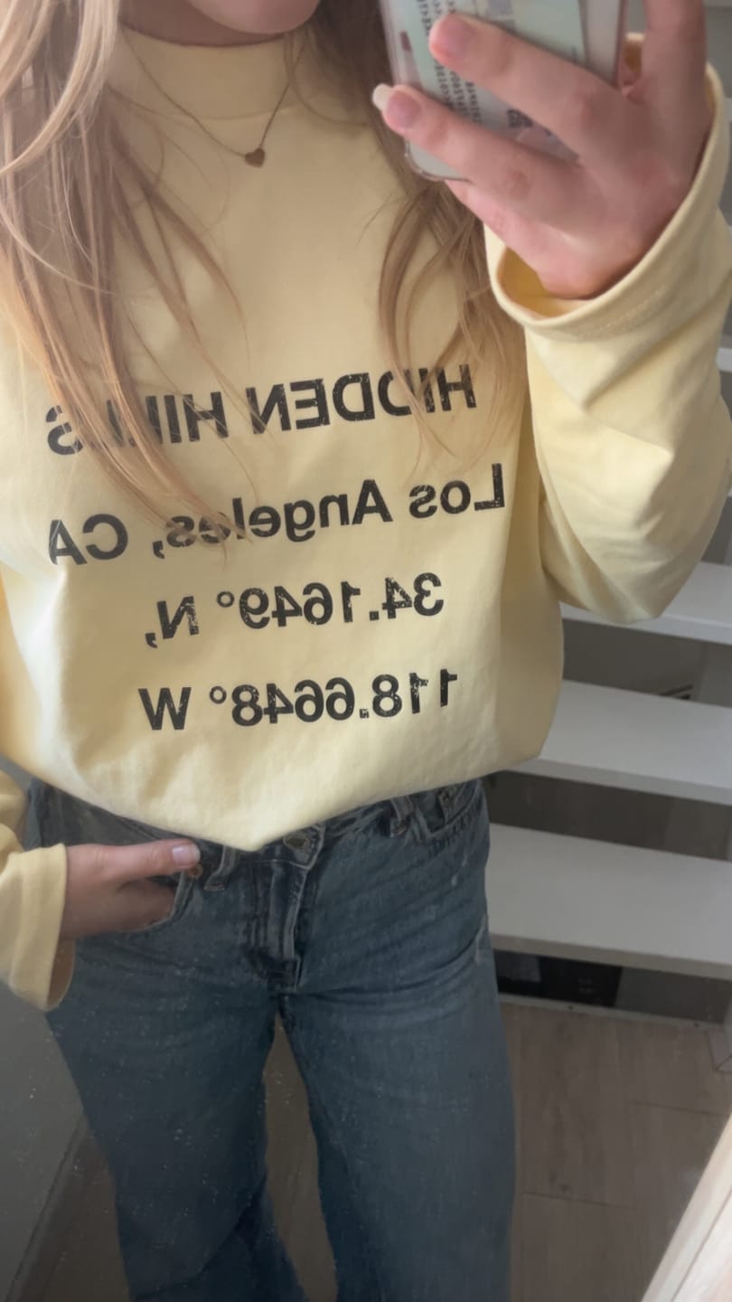 Customer photo review of VINTAGE LOGO LONGSLEEVE T-SHIRT BUTTER YELLOW