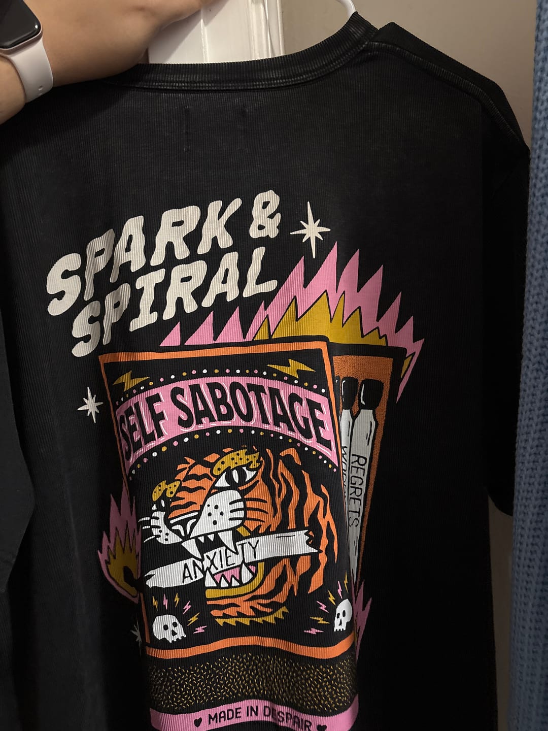 Customer photo review of Spark and Spiral T-Shirt