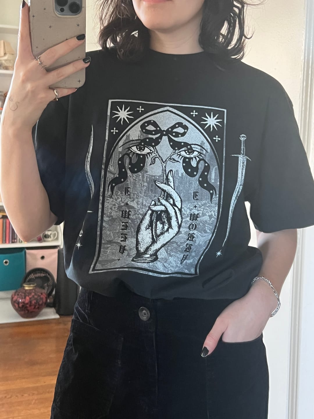 Customer photo review of I Worry, I Weep Oversized Tee
