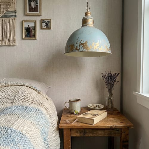 Customer photo review of Handcrafted Blue Dome Pendant Lighting